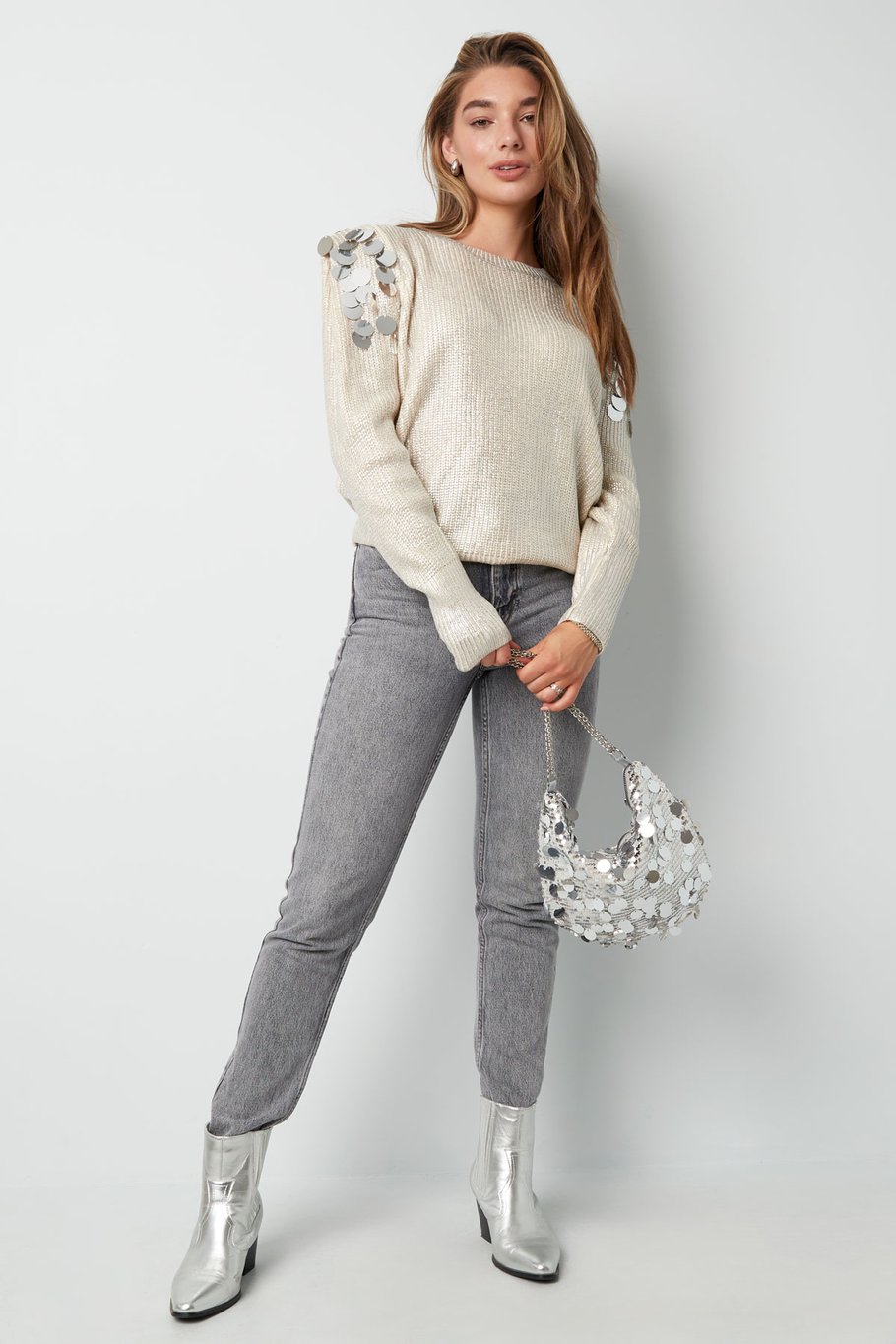 Pullover mit Pailletten und Glitzer - Schwarz und  Bild13